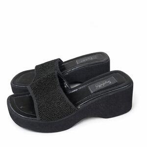 Seychelles Black Platform Slides